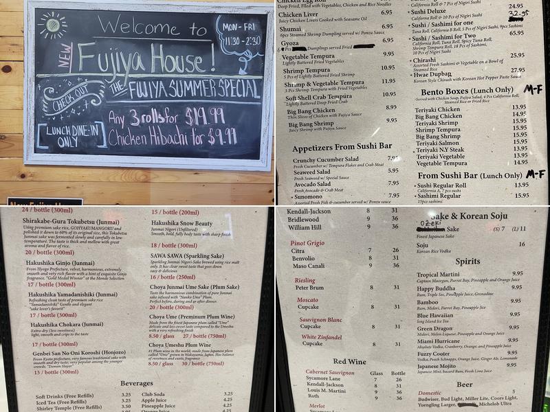 New Fujiya House Menu