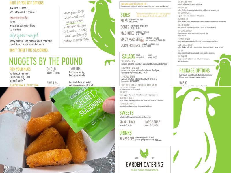 Garden Catering - Greenwich Menu