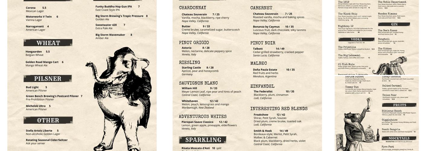Gigglewaters Menu