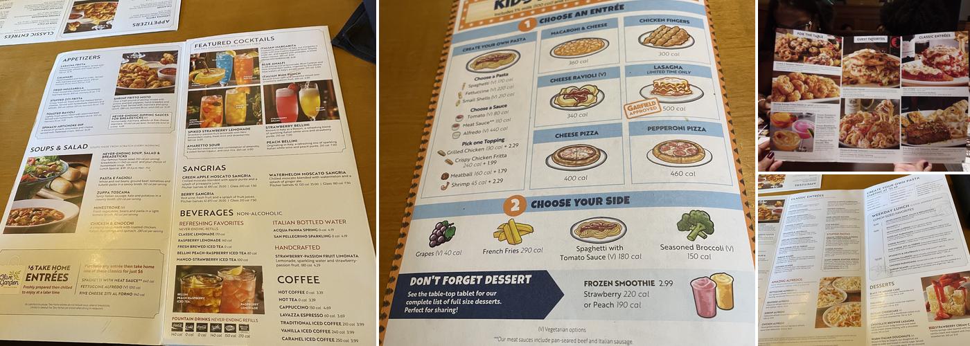 Olive Garden Italian Restaurant Menu