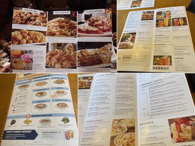 Olive Garden Italian Restaurant Menu