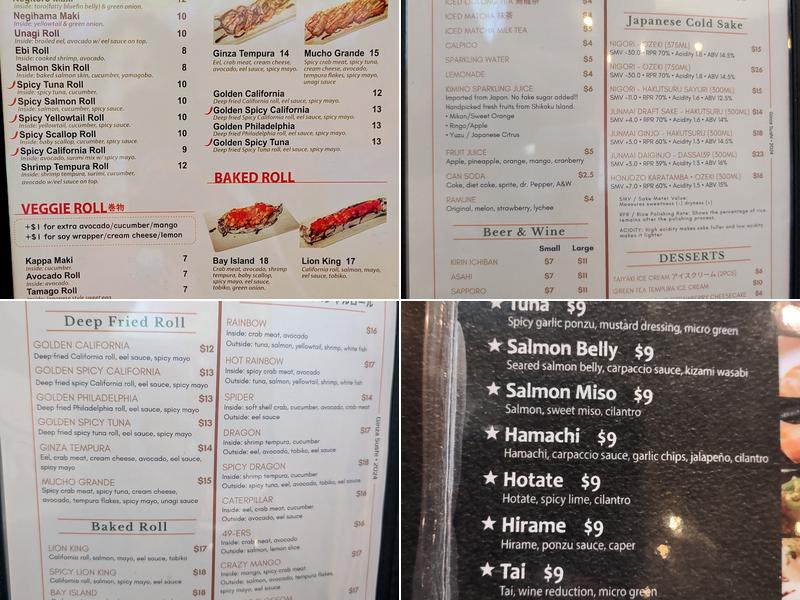Ginza Sushi Menu