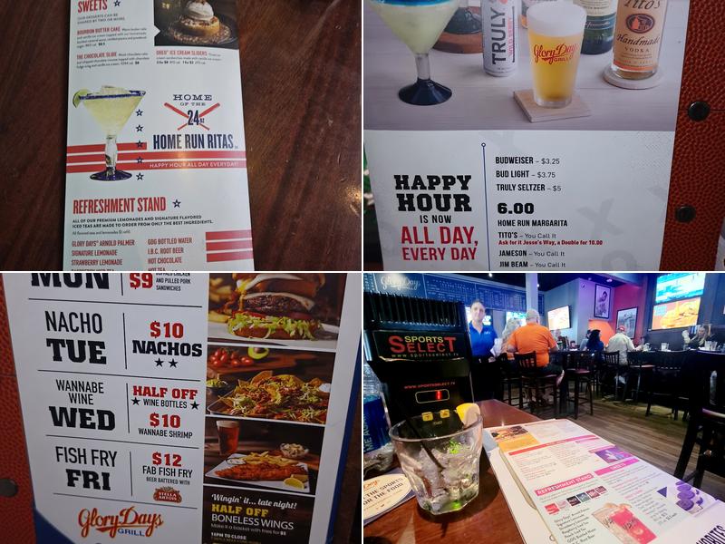 Glory Days Grill Menu