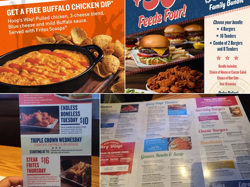 Glory Days Grill Menu