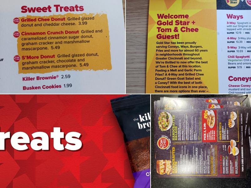 Gold Star + Tom & Chee Menu