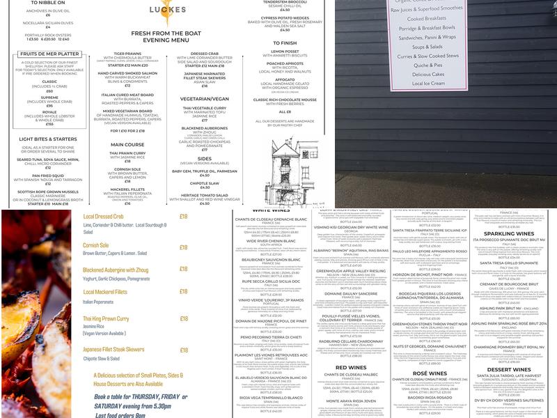 LUCKES Cafe-Bistro Menu