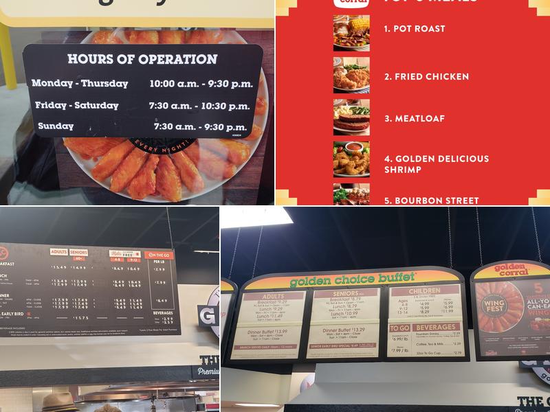 Golden Corral Buffet & Grill Menu