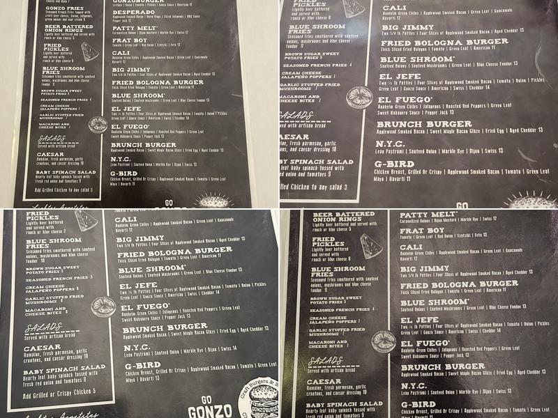 Gonzoburger Menu