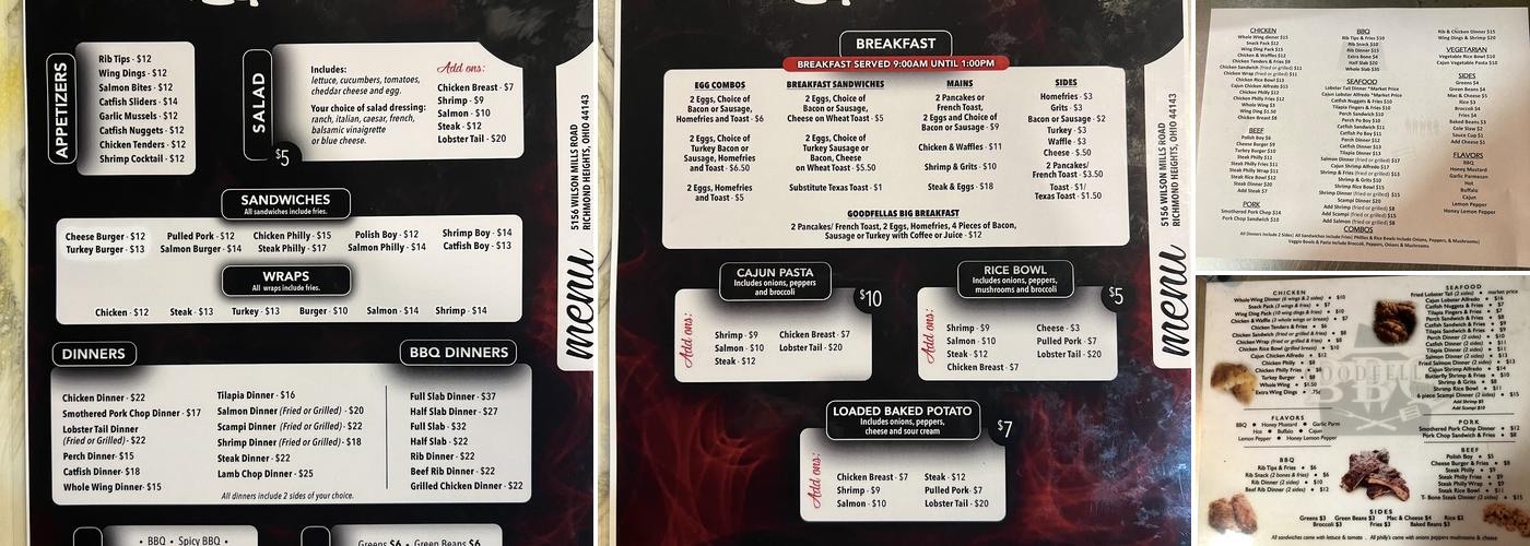 Goodfellas Diner Menu