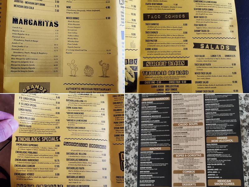 Grande Burrito Grill Menu