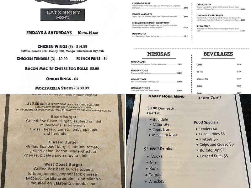 Great American Ranch Menu