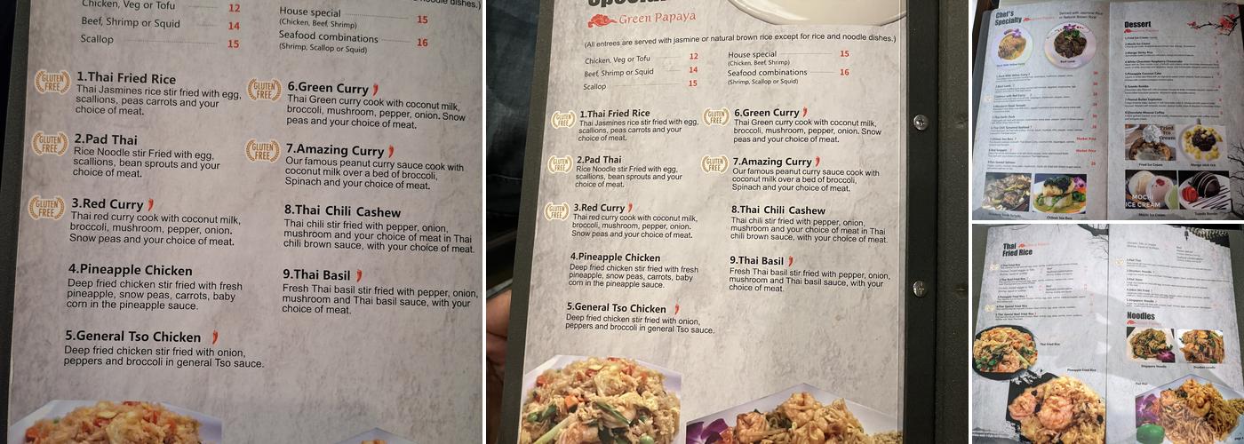 Green Papaya Thai Cuisine（Northside Location） Menu