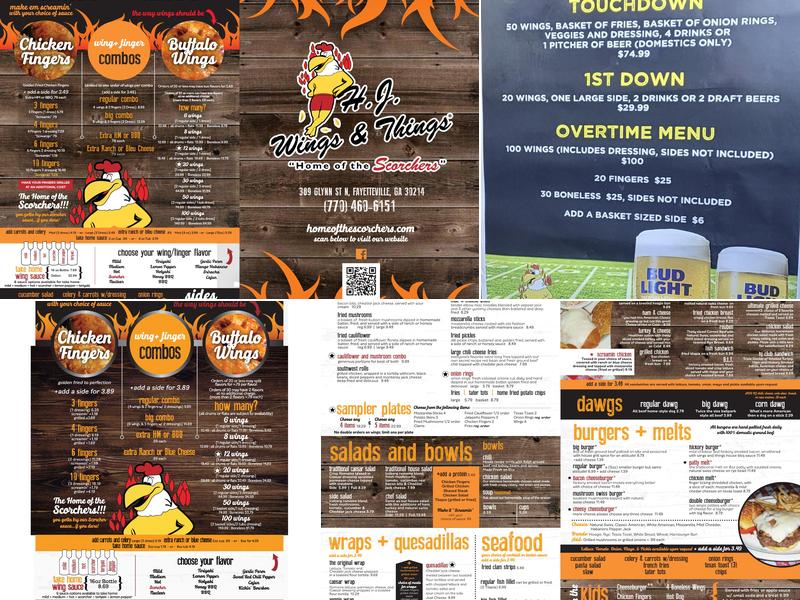 H.J. Wings & Things Menu