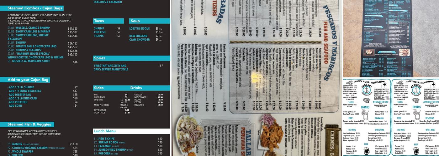 Harbour Fish Restaurant Menu