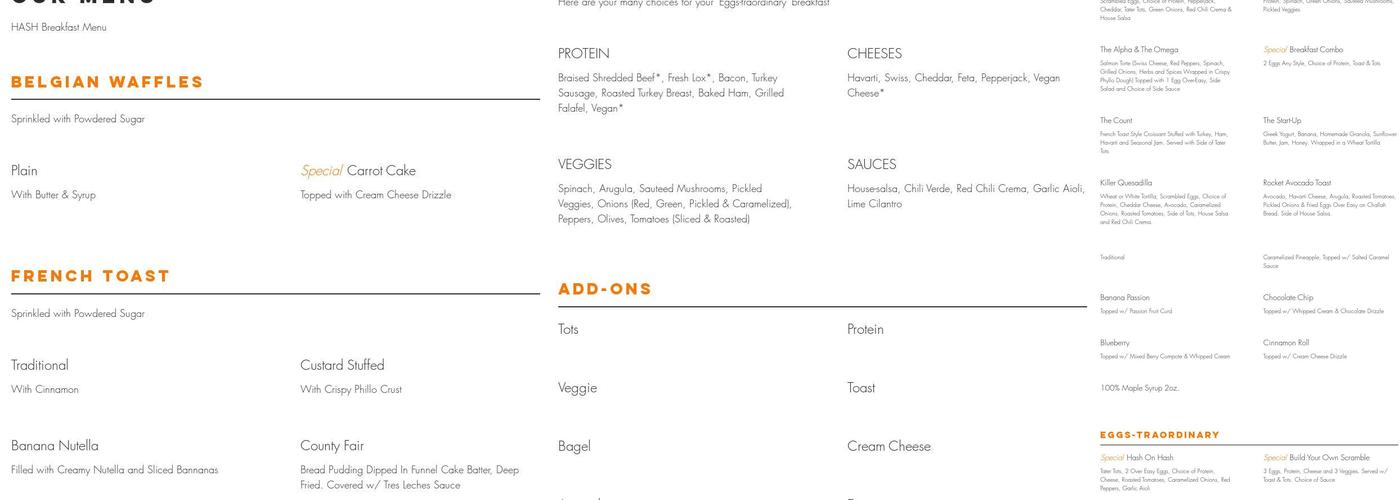 Hash Restaurant Menu