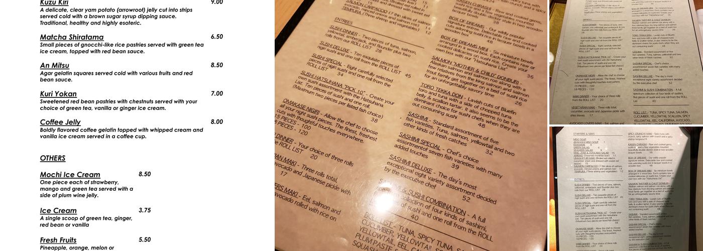 Hatsuhana Menu