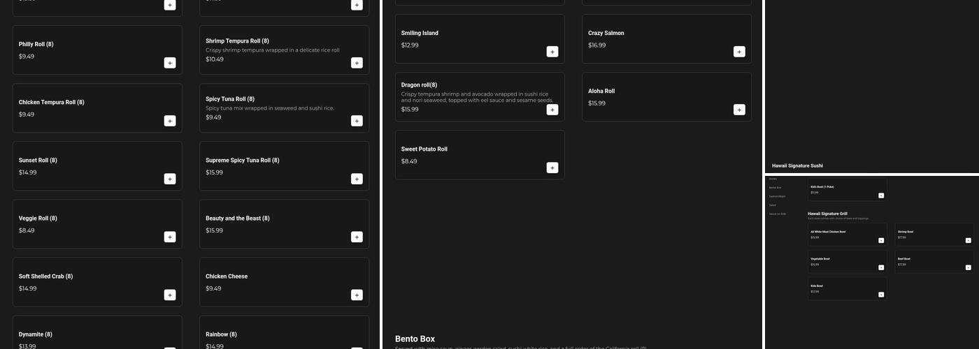 Hawaii Grill & Sushi Menu