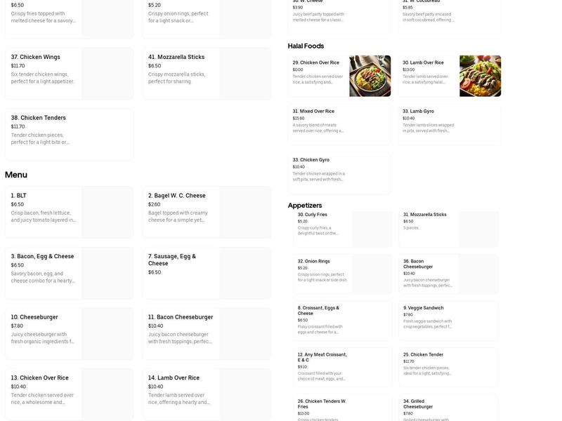 Healthy Organic Market Menu