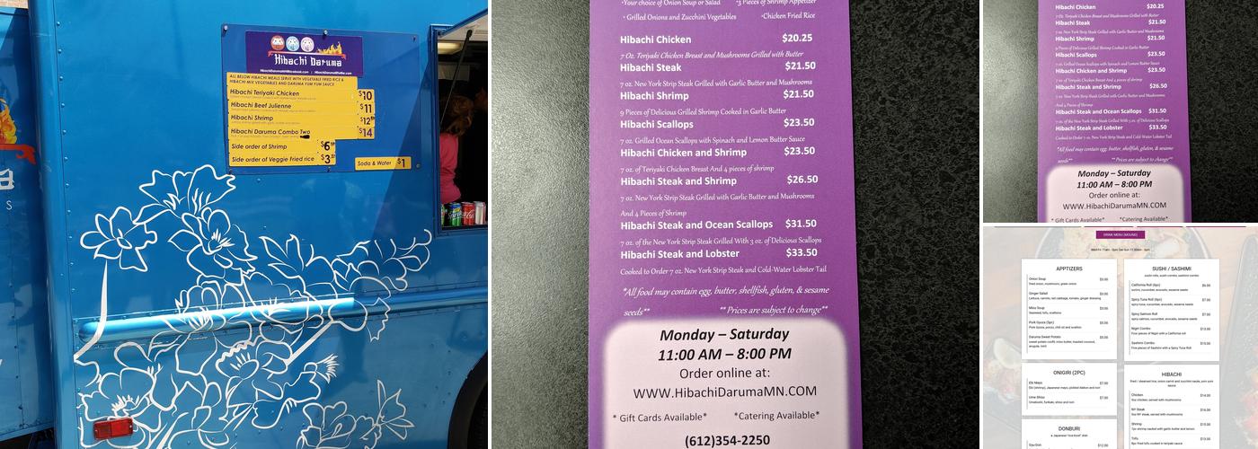 Hibachi Daruma Menu