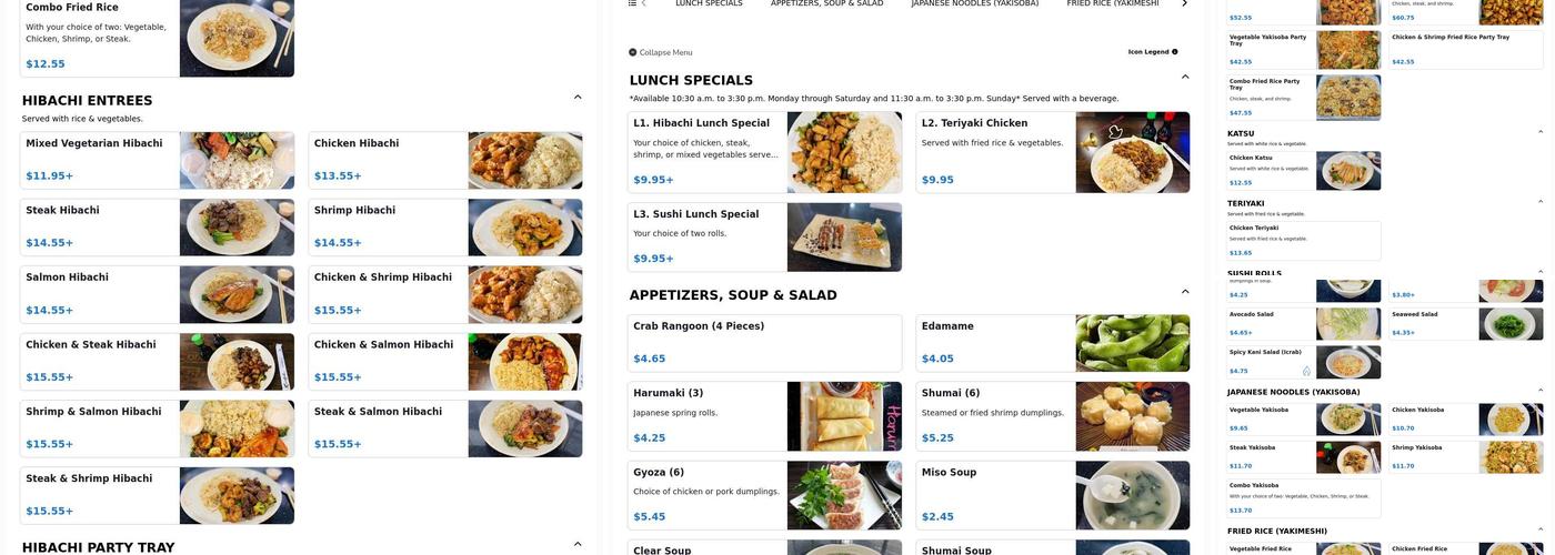 Hibachi Express Kissimmee Menu