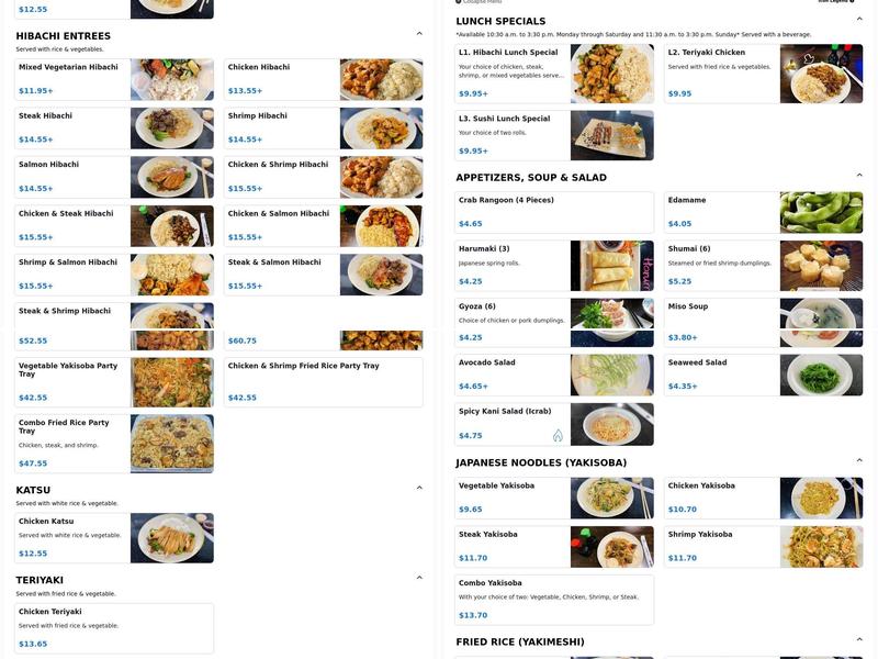 Hibachi Express Kissimmee Menu