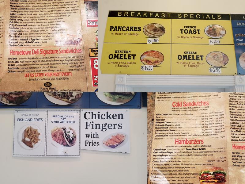 Hometown Deli slate hill route 6 Menu