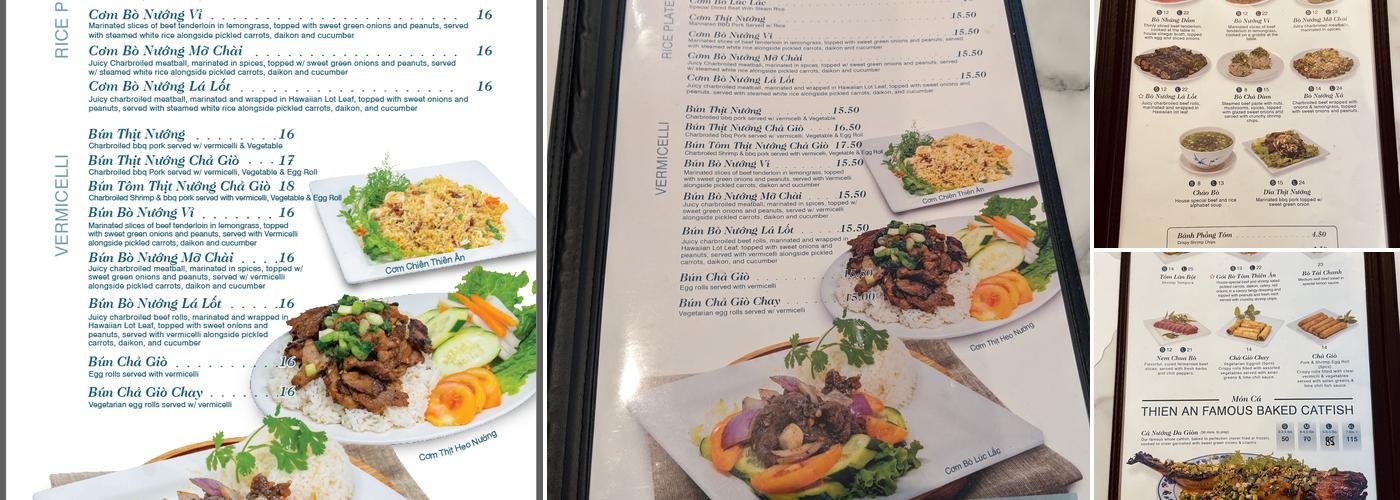 Thien An Bo 7 Mon Restaurant Menu