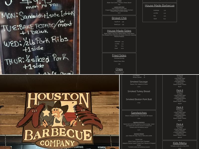 Houston Barbecue Company Menu