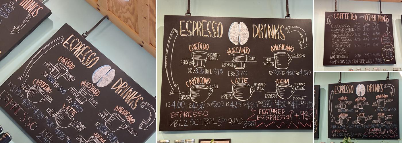 Humble Coffee Downtown Menu