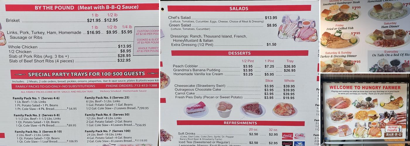 Hungry Farmer BBQ Menu