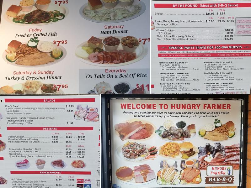 Hungry Farmer BBQ Menu