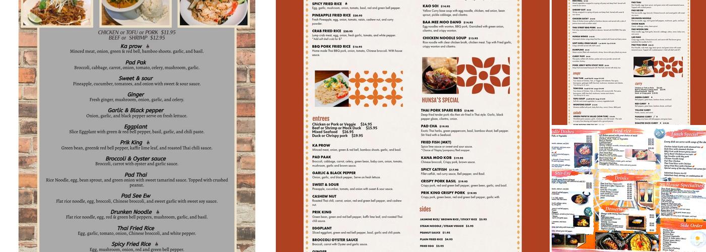 Hunsa Thai Kitchen Menu