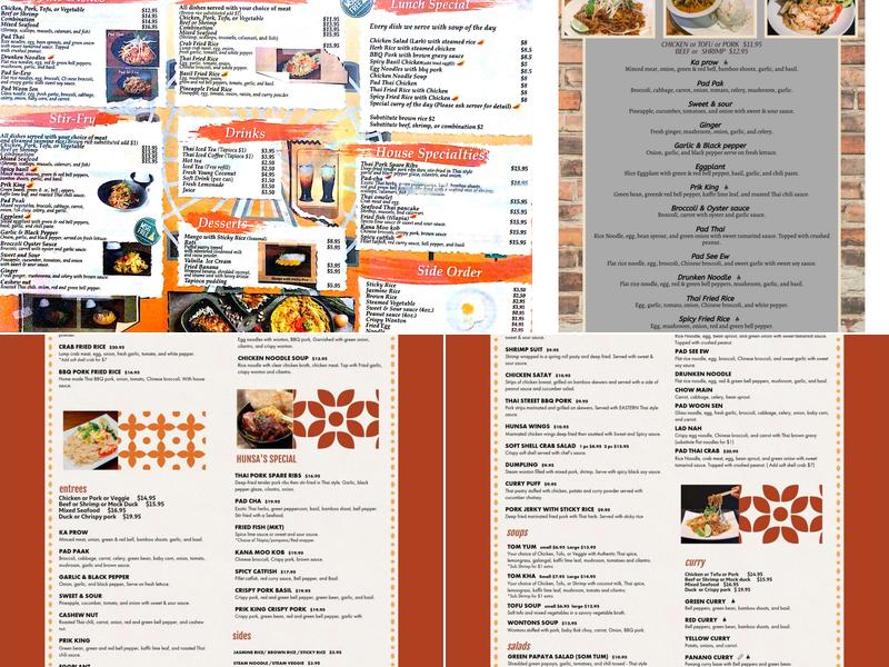 Hunsa Thai Kitchen Menu
