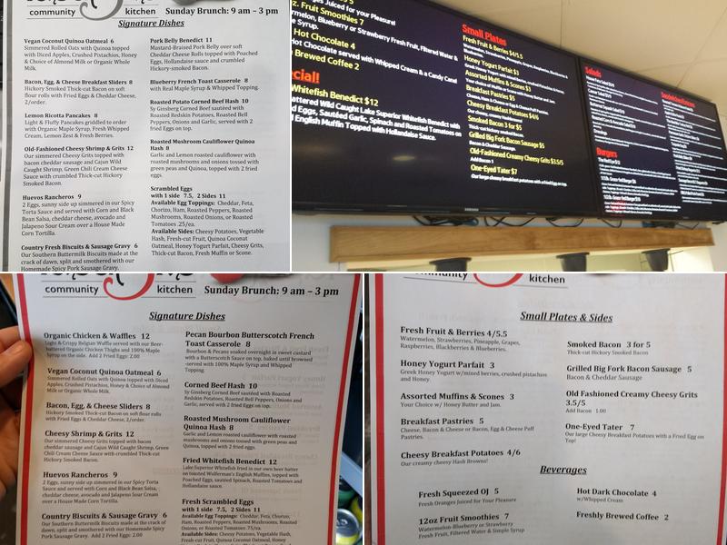 The Ideal Bite Community Kitchen Menu
