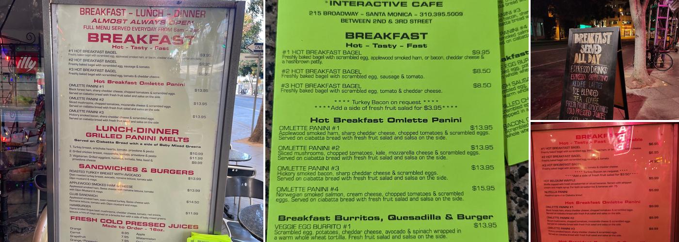 INTERACTIVE CAFE Menu