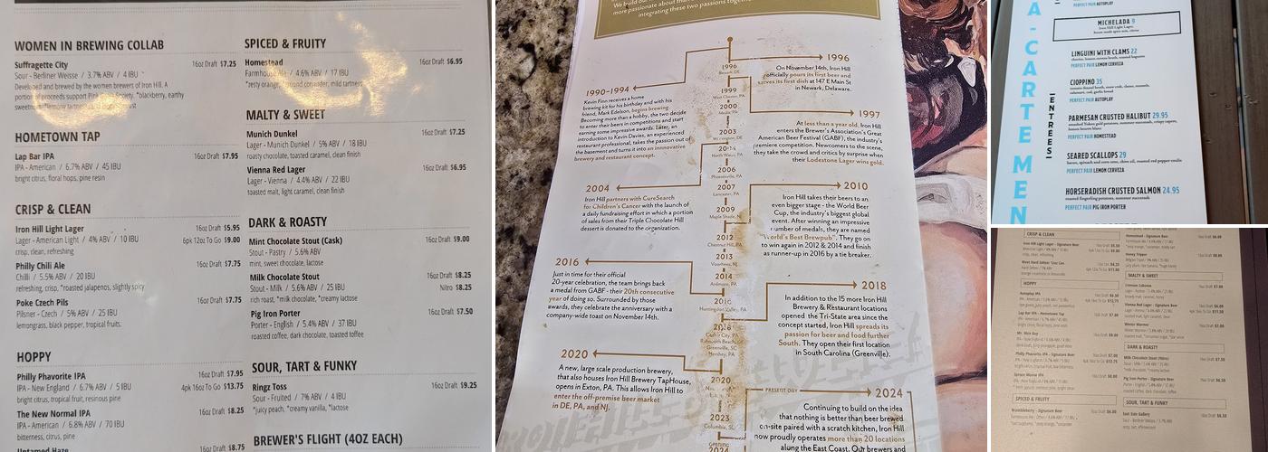 Iron Hill Brewery & Restaurant Menu