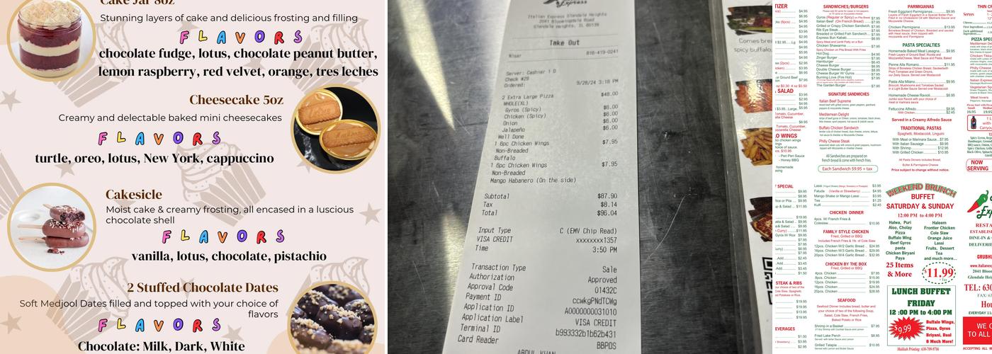 Italian Express Menu