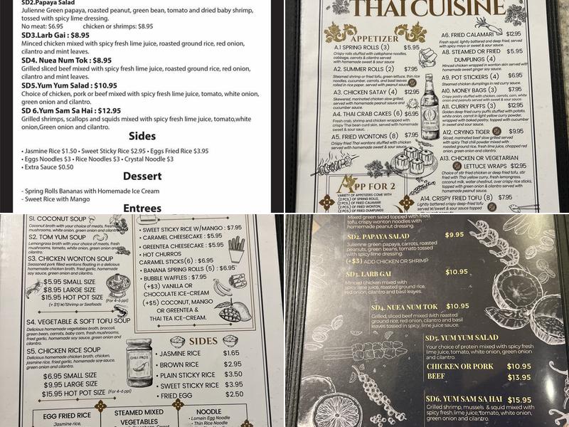 iThaiz Restaurant Menu