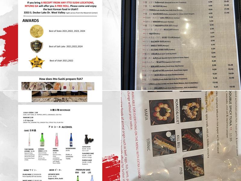 Itto Sushi Downtown Menu