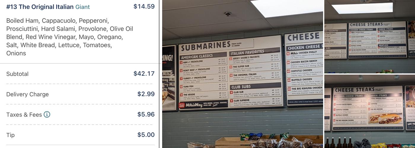 Jersey Mike's Subs Menu