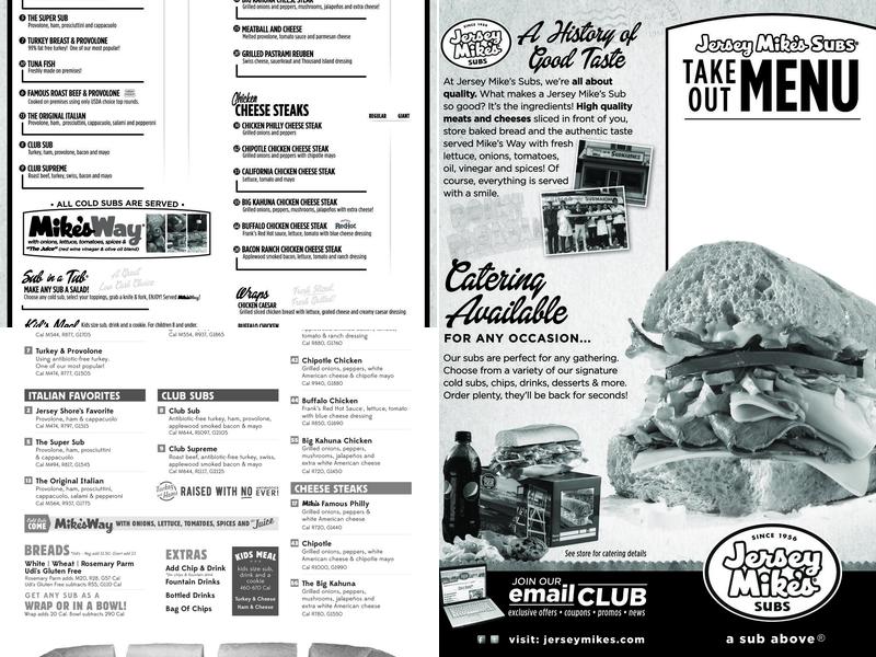 Jersey Mikes Menu