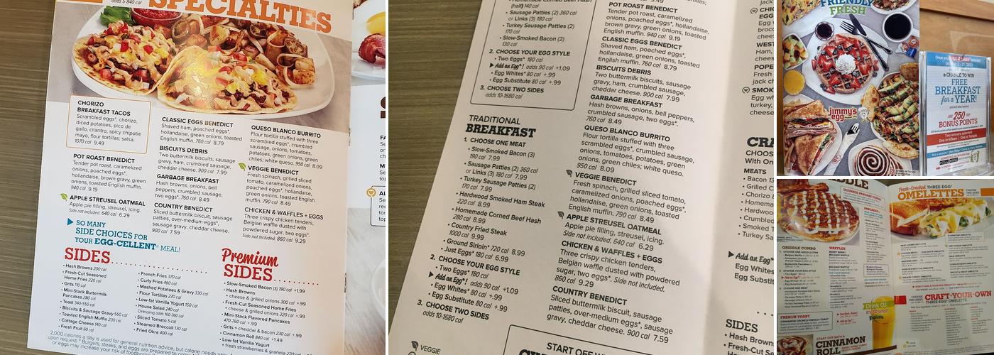 Jimmy's Egg - Killeen Menu