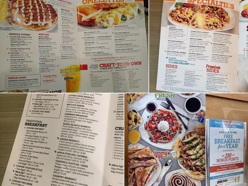 Jimmy's Egg - Killeen Menu