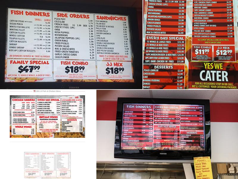 Big JJ Fish & Chicken Menu