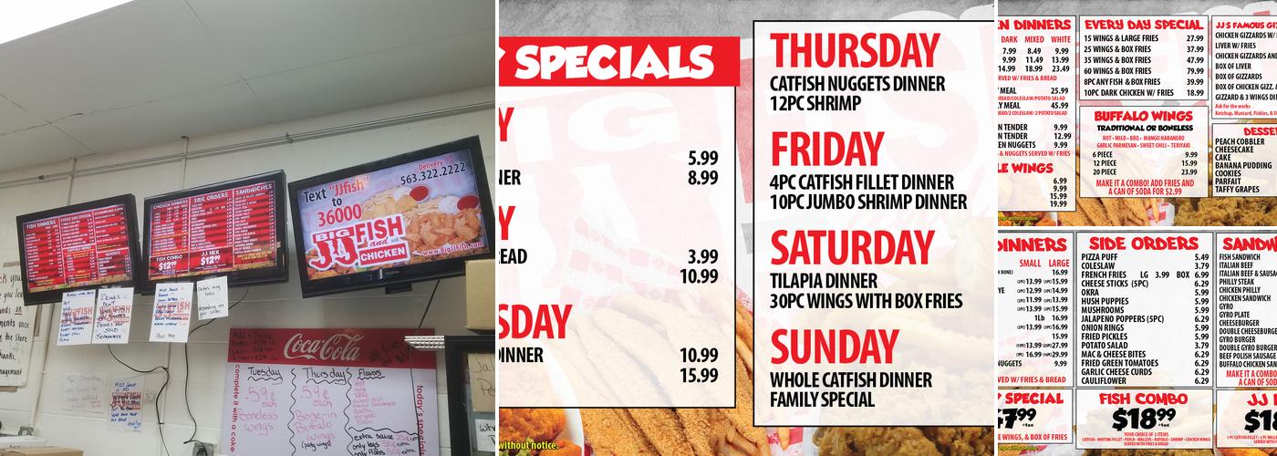Big JJ Fish & Chicken Menu