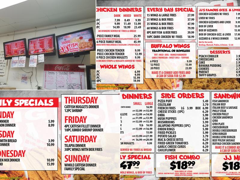 Big JJ Fish & Chicken Menu