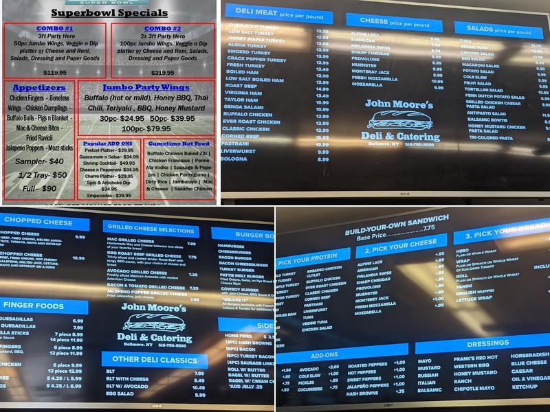 John Moore's Deli & Caterers Menu