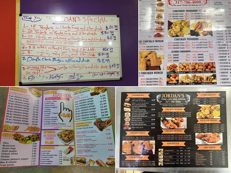 Jordans Fish & Chicken Menu
