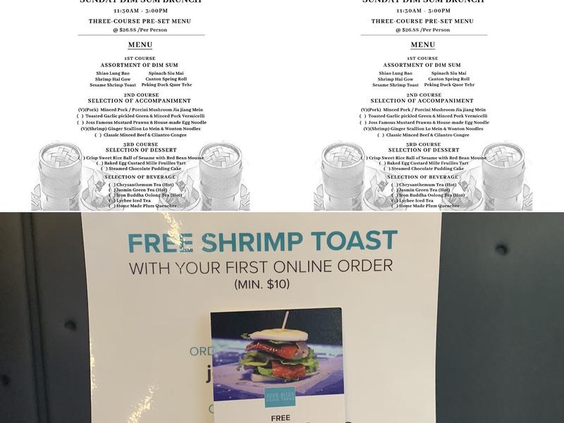 Joss Bites Menu