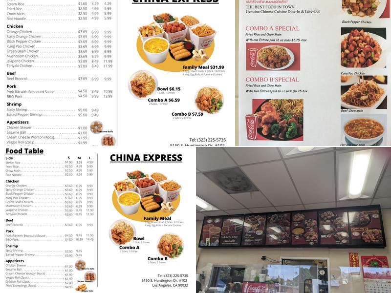 K H China Express Menu